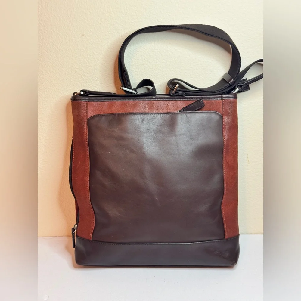 Coach Camden Leather Tech Crossbody Bag in Rust Brown